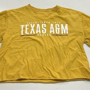 Texas A&M University Aggies Yellow Cropped T Shirt Original League Small